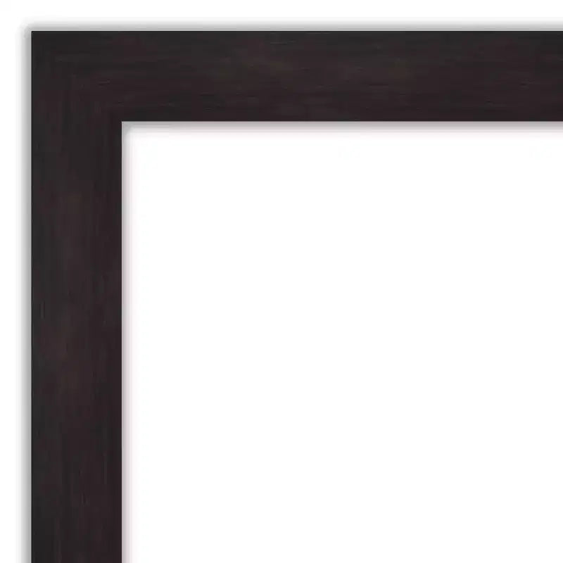 Miroir mural de salle de bain carré 32" x 32" sans biseau, cadre moderne en polystyrène, brun espresso