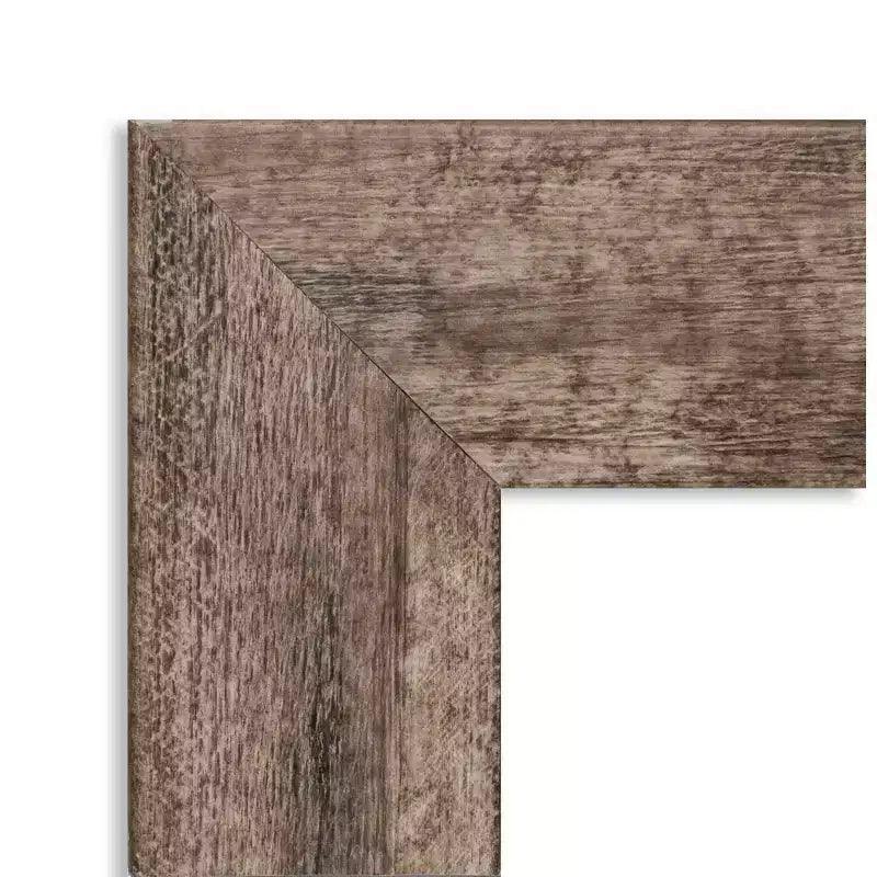 Miroir mural de salle de bain 44" x 33" sans biseau marron | Cadre en bois rectangulaire moderne