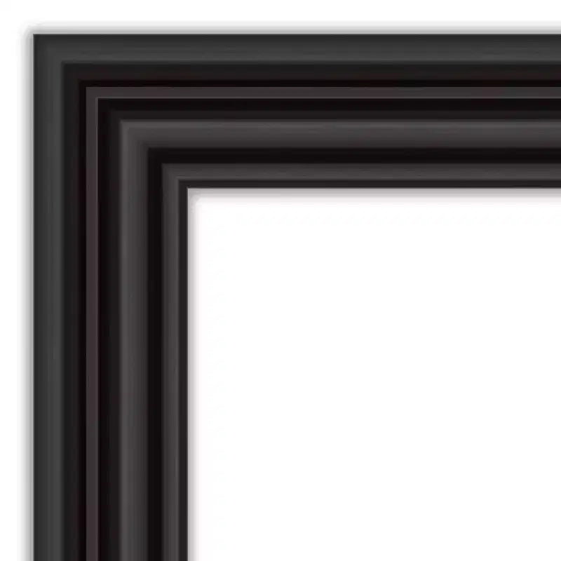 Miroir mural colonial noir 42"x30" sans biseau | Style moderne, cadre en polystyrène