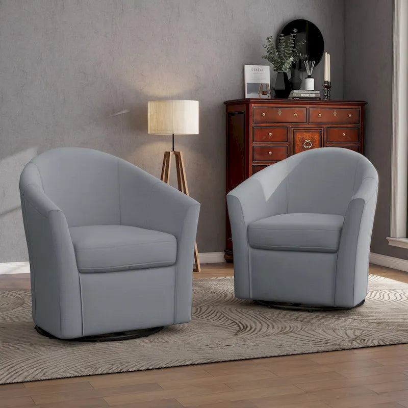 Lot de 2 fauteuils pivotants modernes avec accoudoirs pour salon