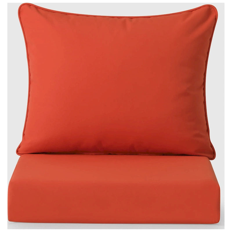 Fauteuil d'extérieur profond en PEHD toutes saisons effet bois vieilli avec accoudoir droit et coussins Polytrends Birchwood (1 pièce)
