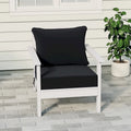 Polytrends Birchwood Fauteuil club d'extérieur profond toutes saisons en PEHD blanc avec coussins (1 pièce)