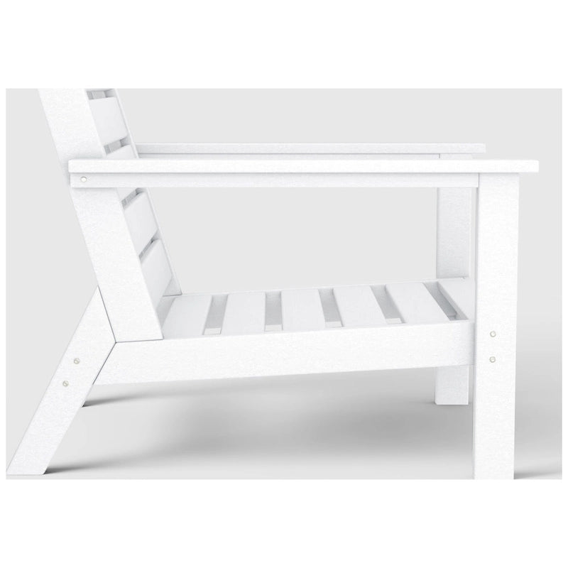 Polytrends Birchwood Fauteuil club d'extérieur profond toutes saisons en PEHD blanc avec coussins (1 pièce)