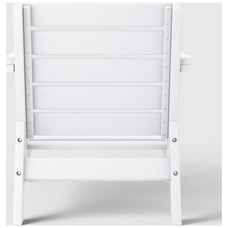Polytrends Birchwood Fauteuil club d'extérieur profond toutes saisons en PEHD blanc avec coussins (1 pièce)