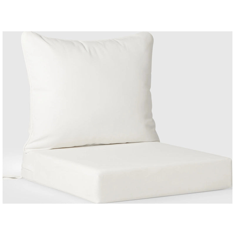 Polytrends Birchwood Fauteuil club d'extérieur profond toutes saisons en PEHD blanc avec coussins (1 pièce)