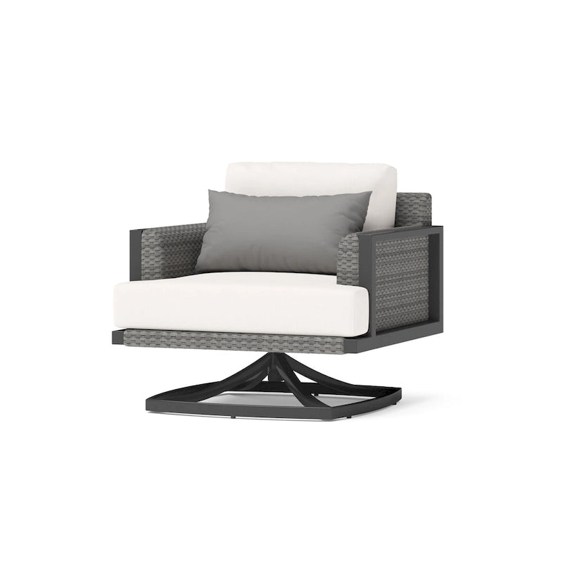 Vistano Ensemble de salon de jardin extérieur 4 pièces Sunbrella avec foyer - Gris