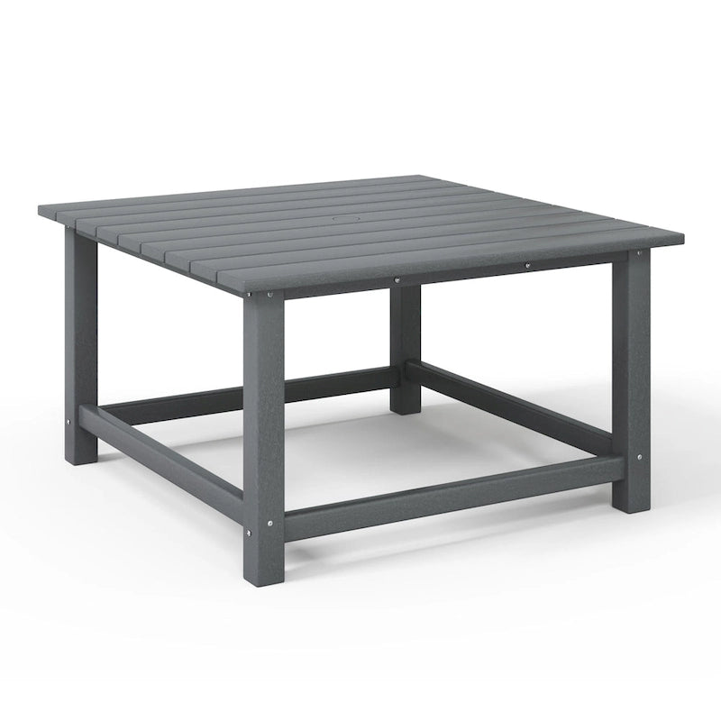 Polytrends Laguna – Ensemble de conversation d’extérieur 5 pièces avec chaises Adirondack et table basse carrée