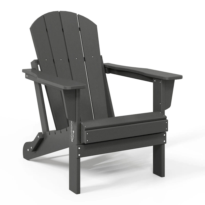 Polytrends Laguna – Ensemble de conversation d’extérieur 5 pièces avec chaises Adirondack et table basse carrée