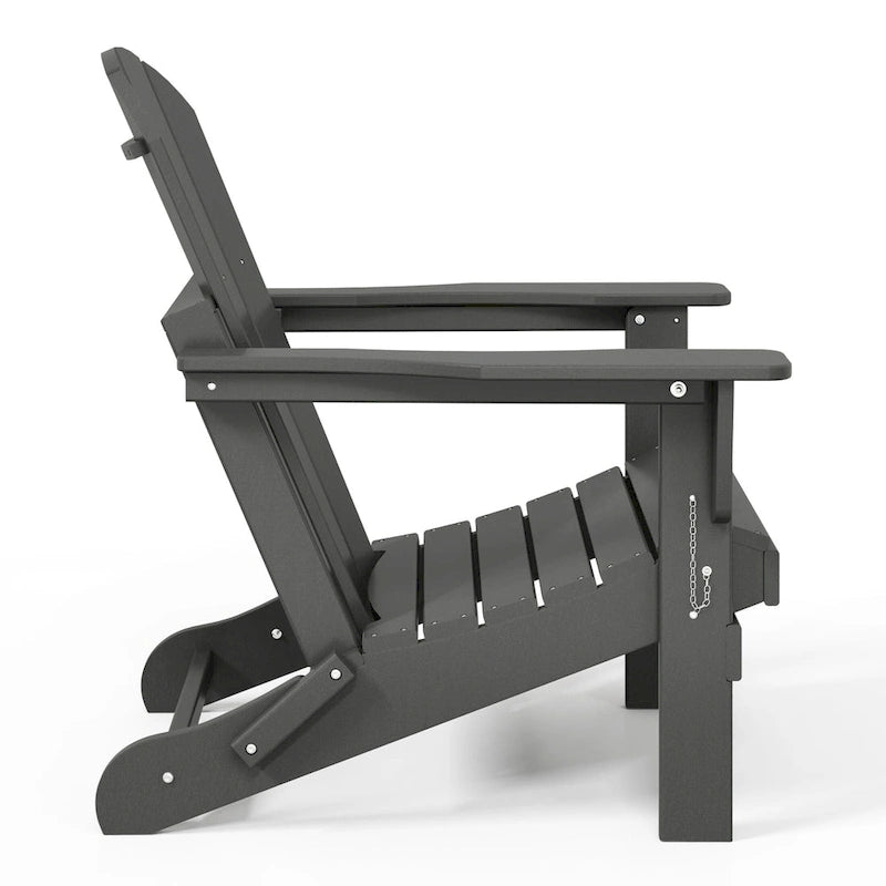 Polytrends Laguna – Ensemble de conversation d’extérieur 5 pièces avec chaises Adirondack et table basse carrée