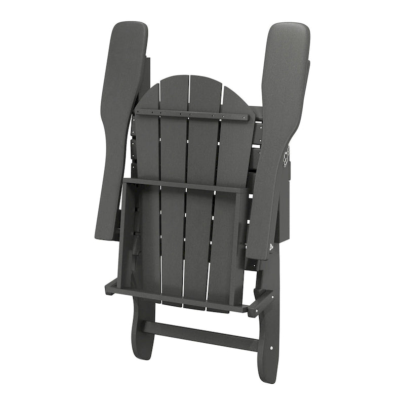 Polytrends Laguna – Ensemble de conversation d’extérieur 5 pièces avec chaises Adirondack et table basse carrée