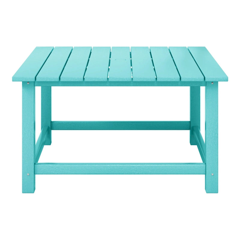 Polytrends Laguna – Ensemble de conversation d’extérieur 5 pièces avec chaises Adirondack et table basse carrée