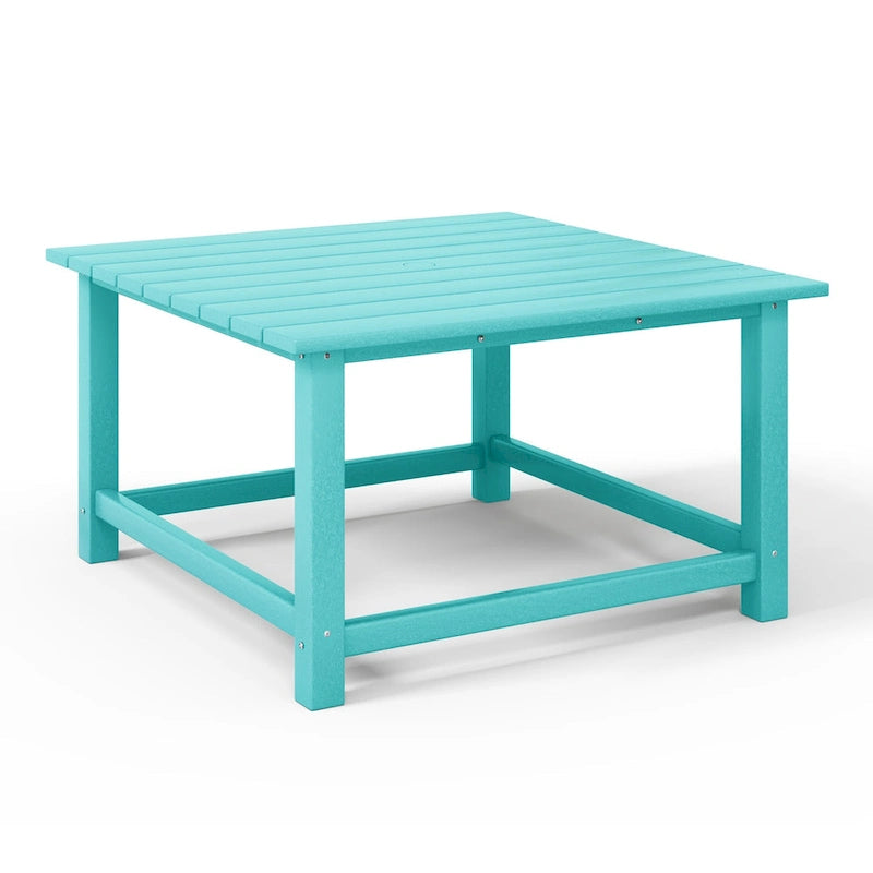 Polytrends Laguna – Ensemble de conversation d’extérieur 5 pièces avec chaises Adirondack et table basse carrée