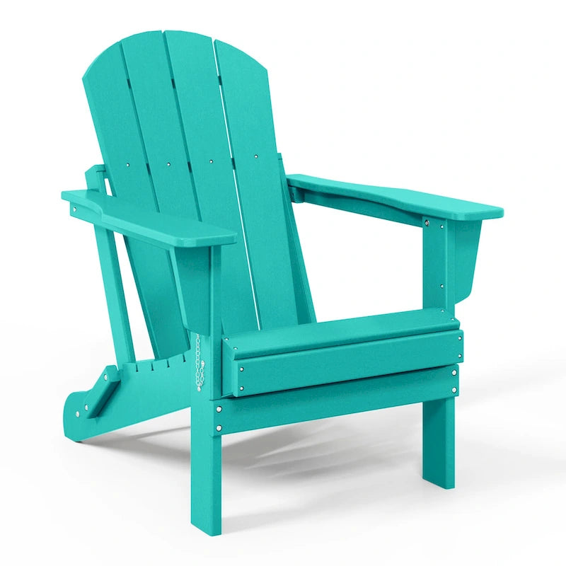 Polytrends Laguna – Ensemble de conversation d’extérieur 5 pièces avec chaises Adirondack et table basse carrée