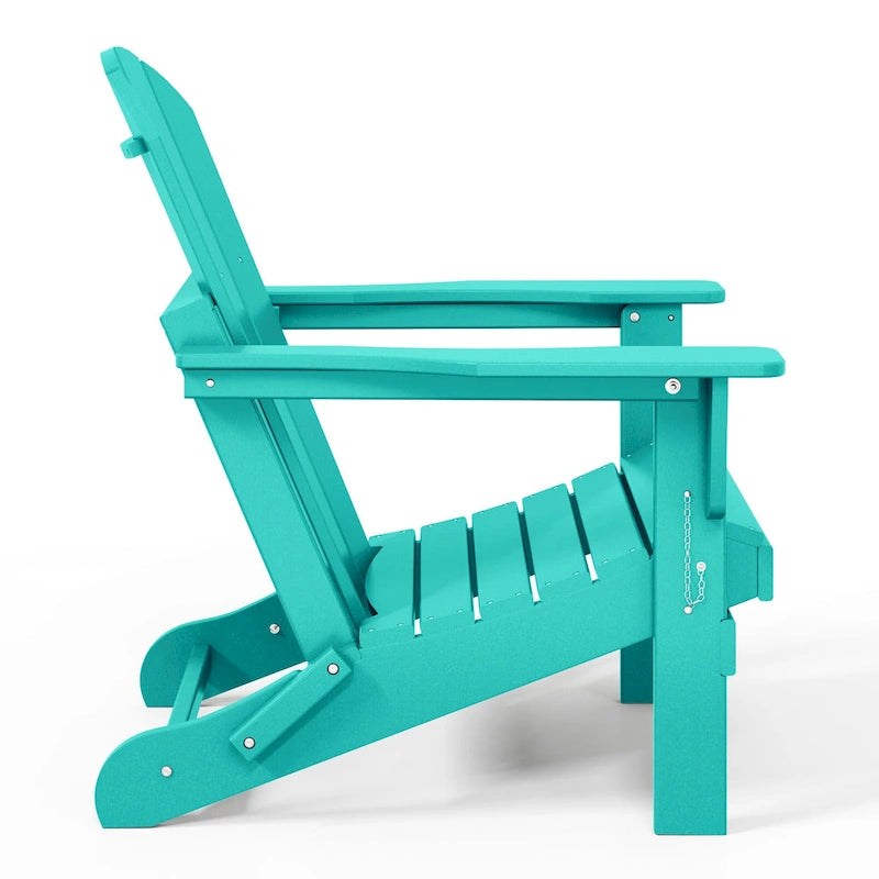 Polytrends Laguna – Ensemble de conversation d’extérieur 5 pièces avec chaises Adirondack et table basse carrée
