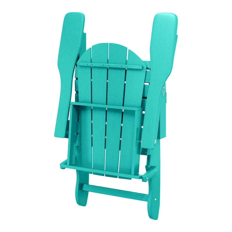 Polytrends Laguna – Ensemble de conversation d’extérieur 5 pièces avec chaises Adirondack et table basse carrée