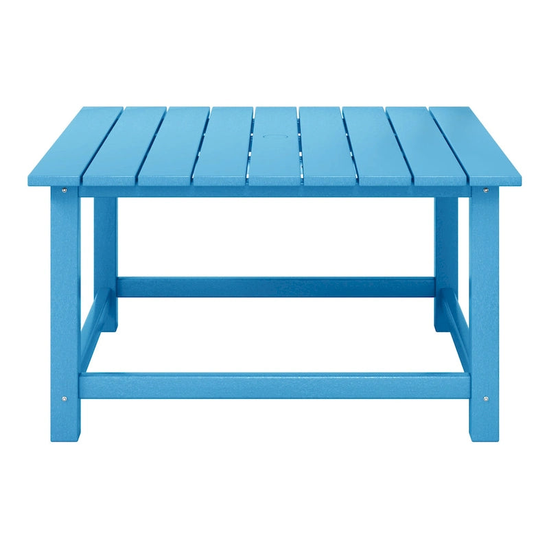 Polytrends Laguna – Ensemble de conversation d’extérieur 5 pièces avec chaises Adirondack et table basse carrée
