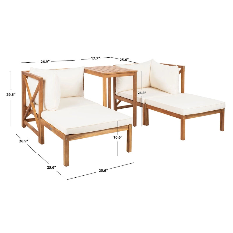Ensemble de sectionnel 5 pièces Ronson pour l'extérieur SAFAVIEH - 27L x 27P x 27H