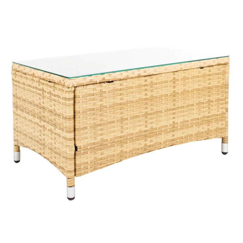 SAFAVIEH Ensemble de conversation de patio 4 pièces Bandele pour l'extérieur - 41W x 23D x 31H