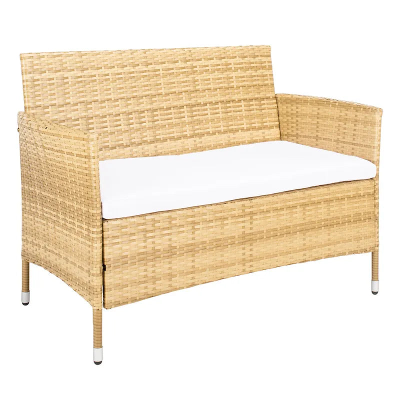 SAFAVIEH Ensemble de conversation de patio 4 pièces Bandele pour l'extérieur - 41W x 23D x 31H