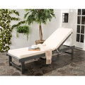 SAFAVIEH Outdoor Living Inglewood Ash Grey/ Beige Chaise Lounge Chair - 24W x 75D x 15H