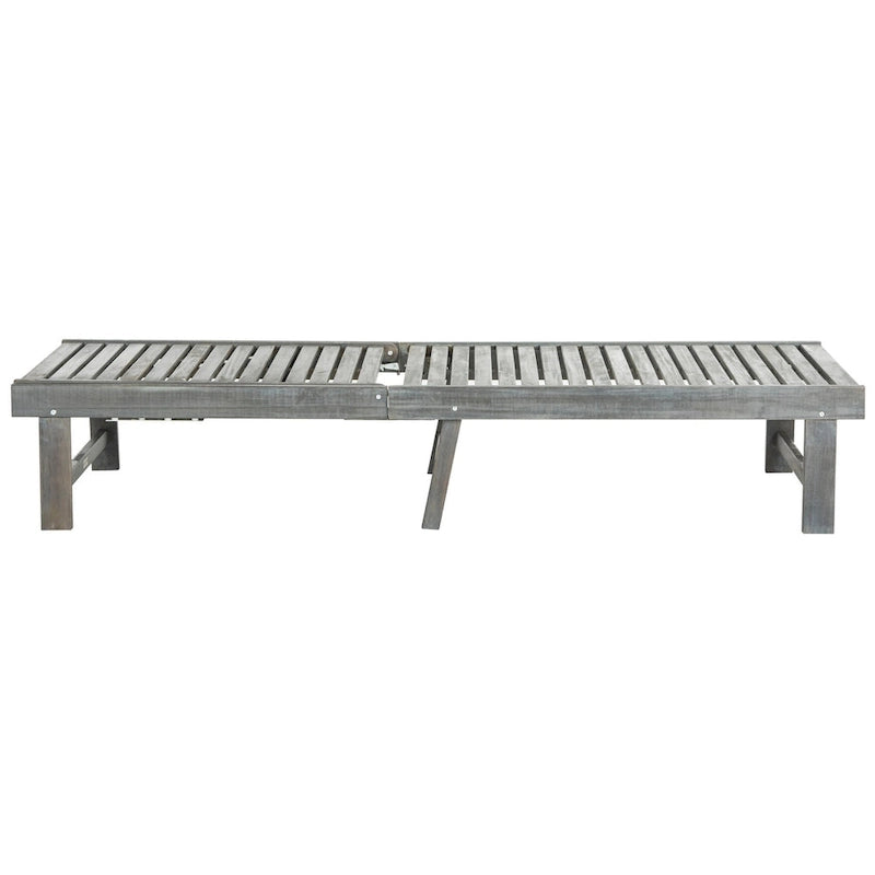 SAFAVIEH Outdoor Living Inglewood, chaise longue gris cendré/beige - 24 larg. x 75 prof. x 15 haut.