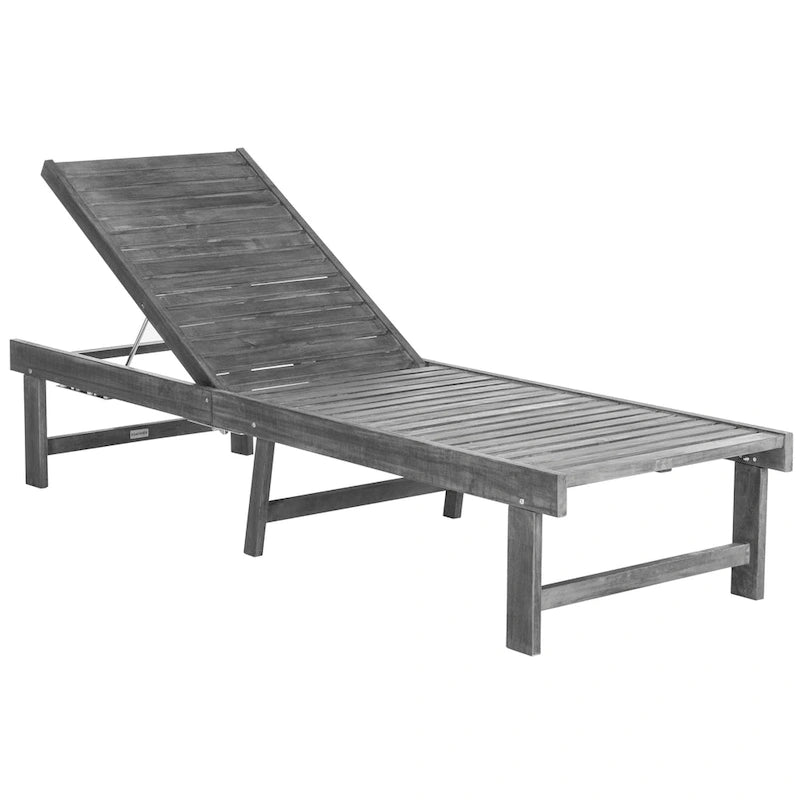 SAFAVIEH Outdoor Living Inglewood, chaise longue gris cendré/beige - 24 larg. x 75 prof. x 15 haut.
