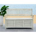 SAFAVIEH Brisbane Outdoor Distressed Solid Wood Storage Bench - 50W x 24D x 35H