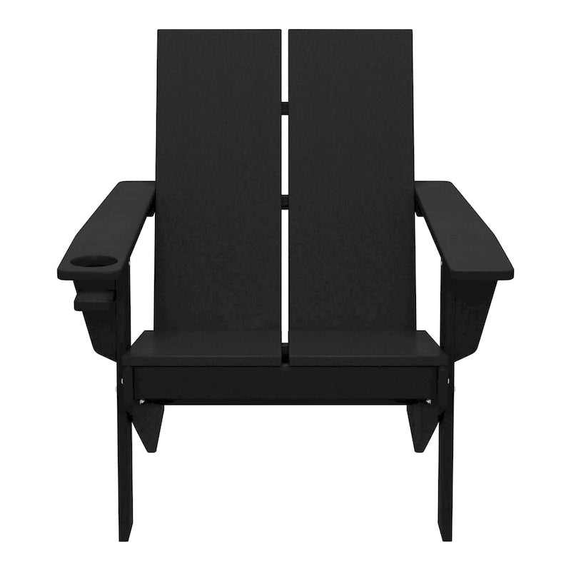 Chaise Adirondack moderne Polytrends Coastin en polymère (lot de 2), noire