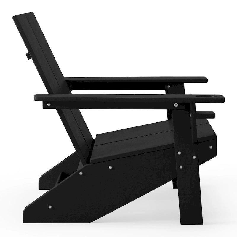 Chaise Adirondack moderne Polytrends Coastin en polymère (lot de 2), noire