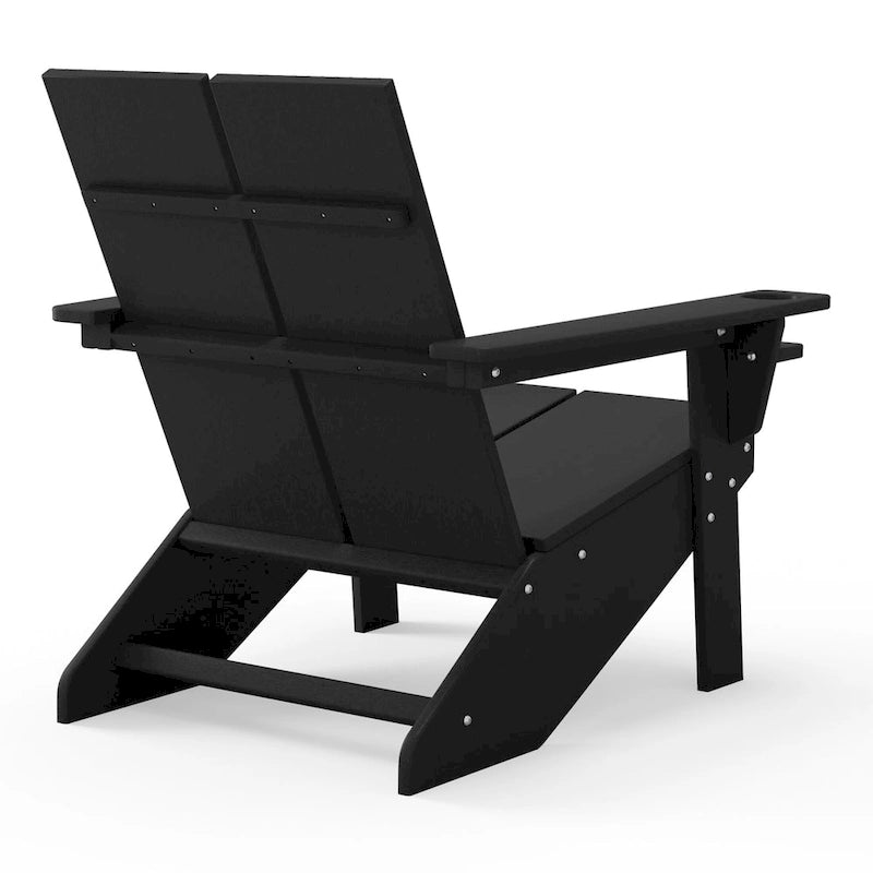 Chaise Adirondack moderne Polytrends Coastin en polymère (lot de 2), noire