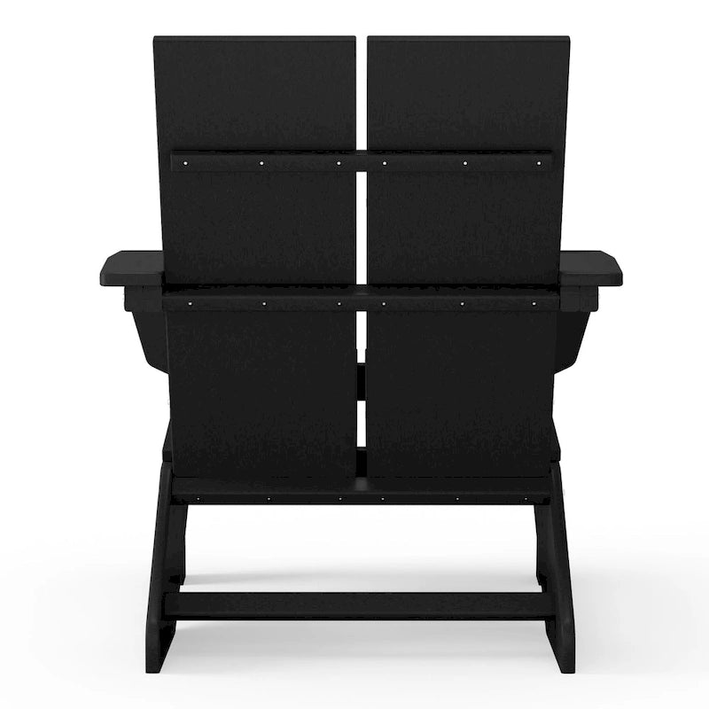 Chaise Adirondack moderne Polytrends Coastin en polymère (lot de 2), noire
