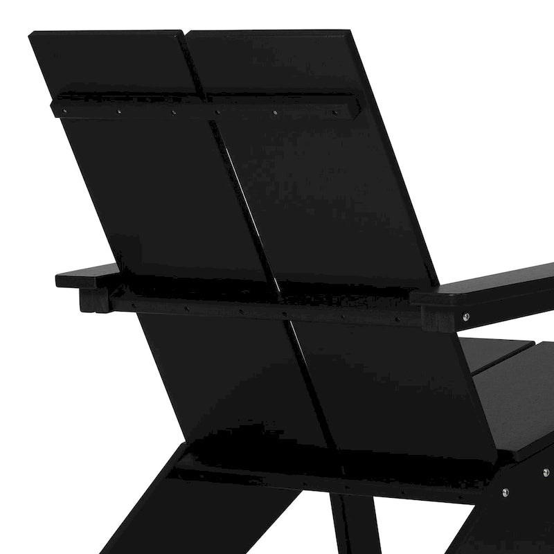 Chaise Adirondack moderne Polytrends Coastin en polymère (lot de 2), noire