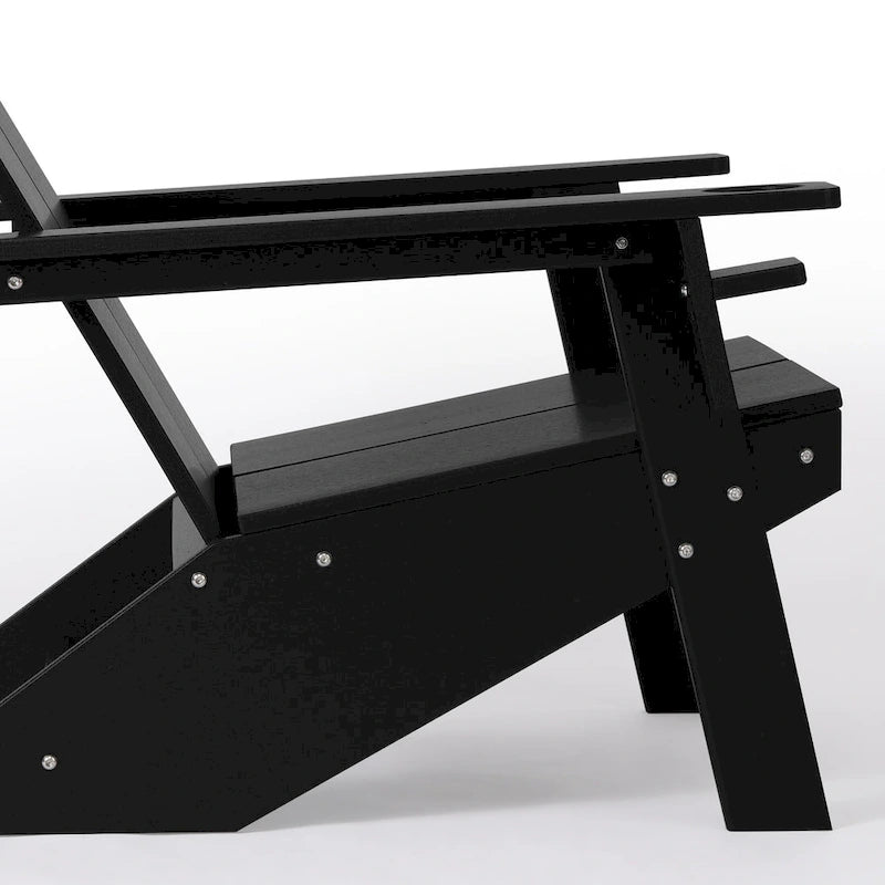Chaise Adirondack moderne Polytrends Coastin en polymère (lot de 2), noire