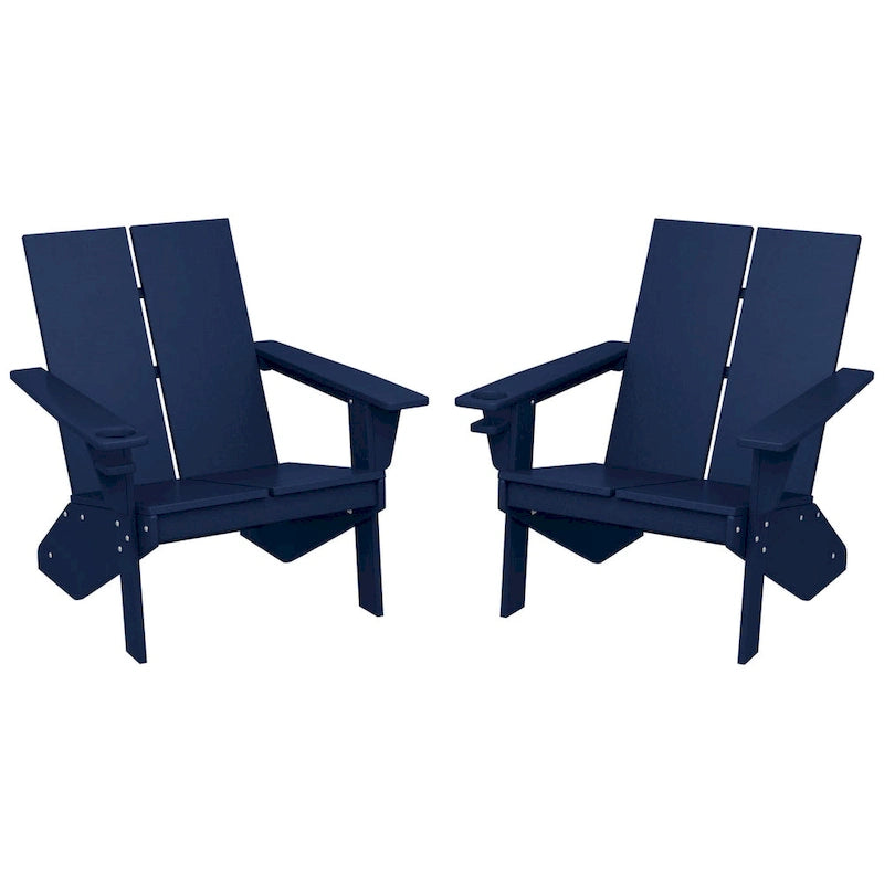 Chaise Adirondack moderne Polytrends Coastin en polymère (lot de 2), noire