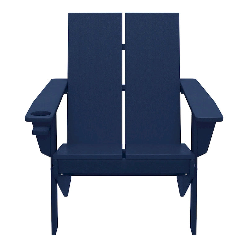 Chaise Adirondack moderne Polytrends Coastin en polymère (lot de 2), noire