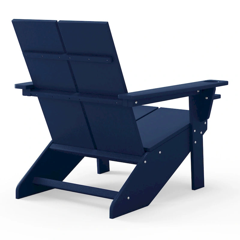 Chaise Adirondack moderne Polytrends Coastin en polymère (lot de 2), noire
