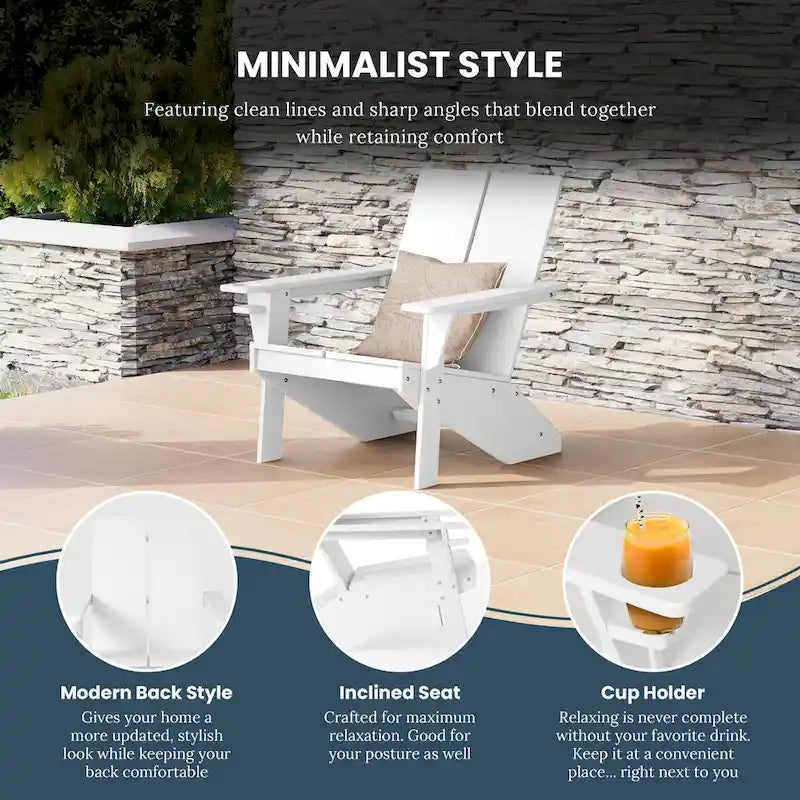 Chaise Adirondack moderne Polytrends Coastin en polymère (lot de 2), noire