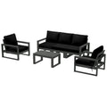 Ensemble de sectionnel profond 6 pièces pour patio Polytrends Endless avec cadre gris