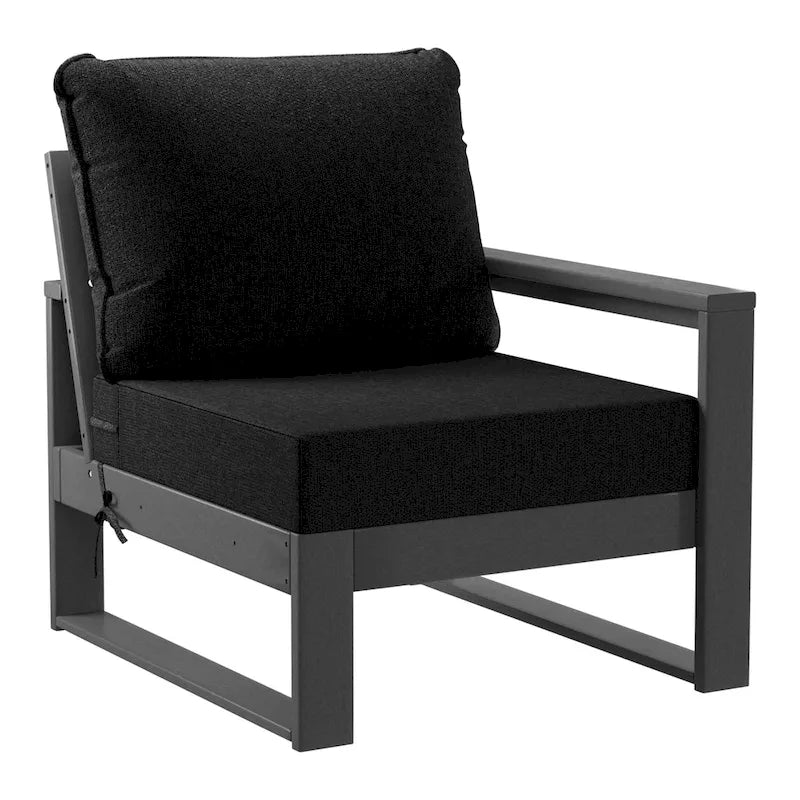 Ensemble de sectionnel profond 6 pièces pour patio Polytrends Endless avec cadre gris