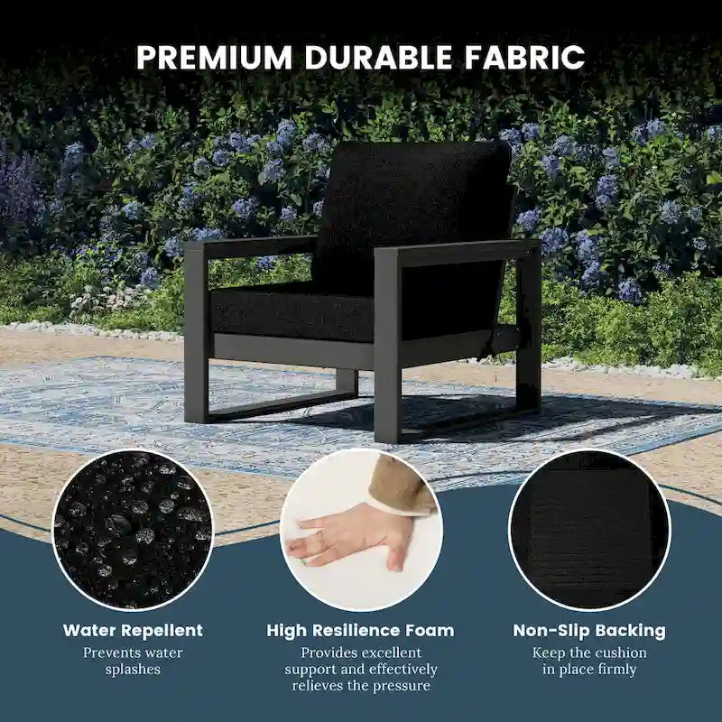 Ensemble de sectionnel profond 6 pièces pour patio Polytrends Endless avec cadre gris