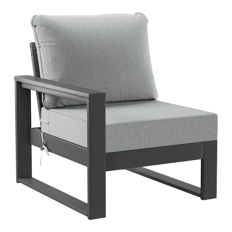 Ensemble de sectionnel profond 6 pièces pour patio Polytrends Endless avec cadre gris
