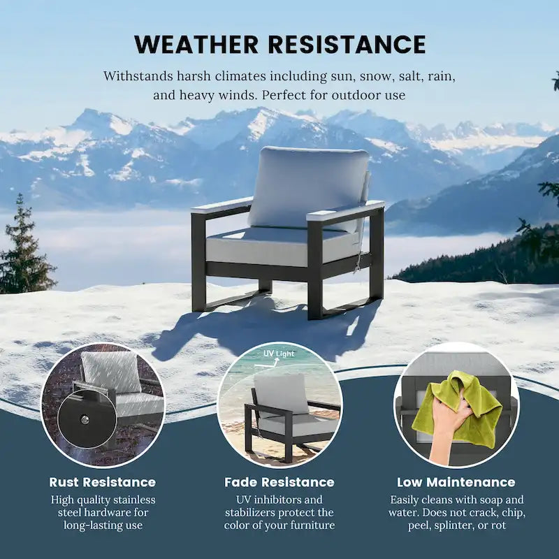 Ensemble de sectionnel profond 6 pièces pour patio Polytrends Endless avec cadre gris