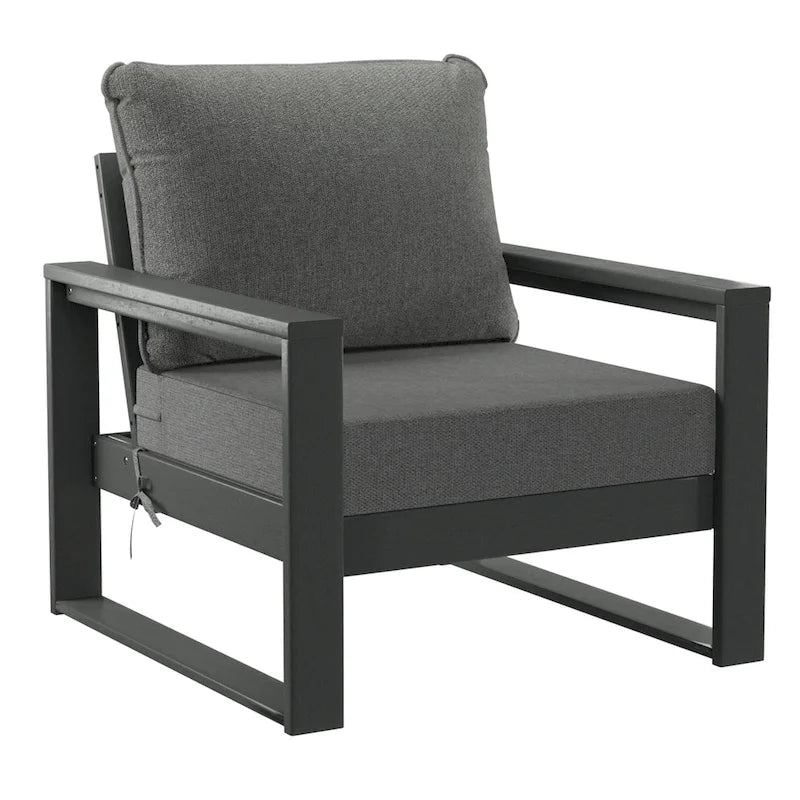 Ensemble de sectionnel profond 6 pièces pour patio Polytrends Endless avec cadre gris