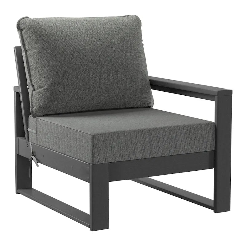 Ensemble de sectionnel profond 6 pièces pour patio Polytrends Endless avec cadre gris