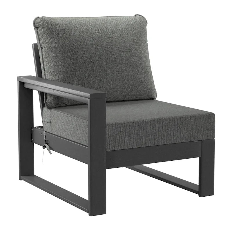Ensemble de sectionnel profond 6 pièces pour patio Polytrends Endless avec cadre gris