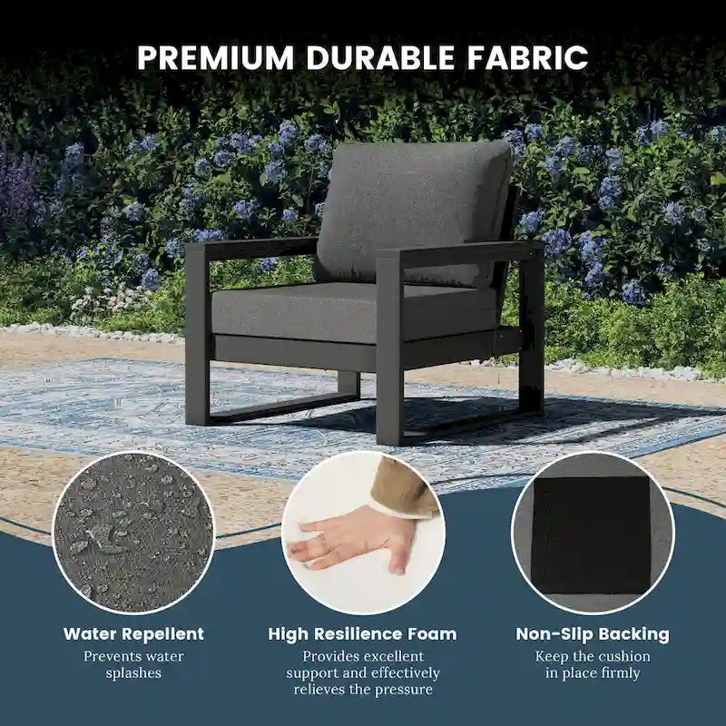 Ensemble de sectionnel profond 6 pièces pour patio Polytrends Endless avec cadre gris