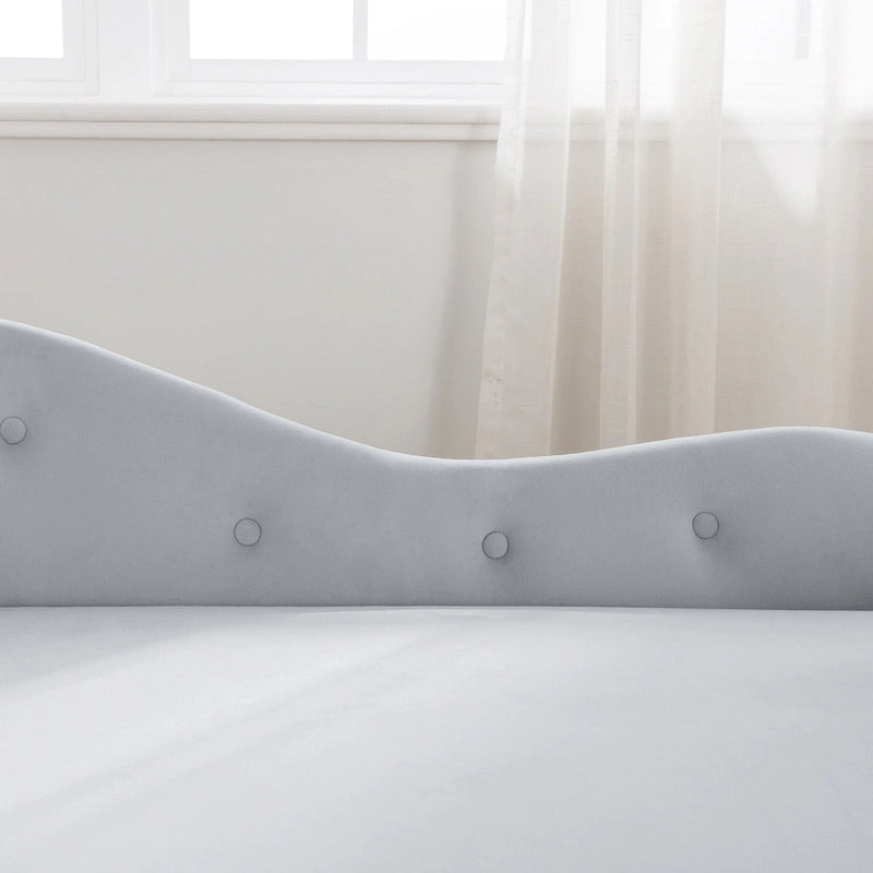 Chaise longue de rangement en velours avec accoudoir roulé en tissu moderne