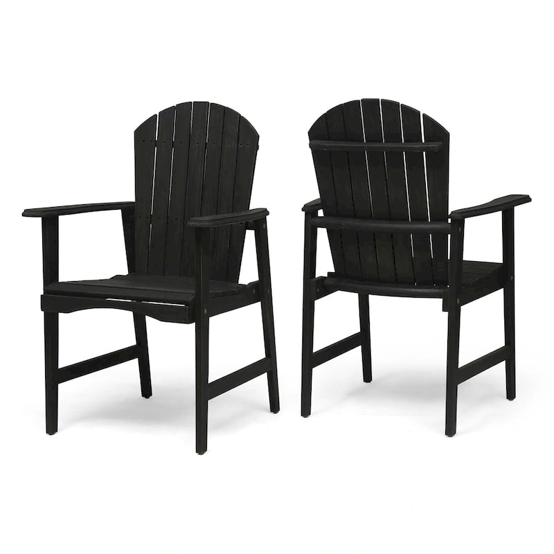 Chaises de salle à manger Adirondack d'extérieur en bois (lot de 2)