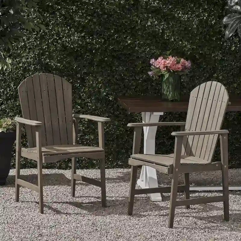 Chaises de salle à manger Adirondack d'extérieur en bois (lot de 2)