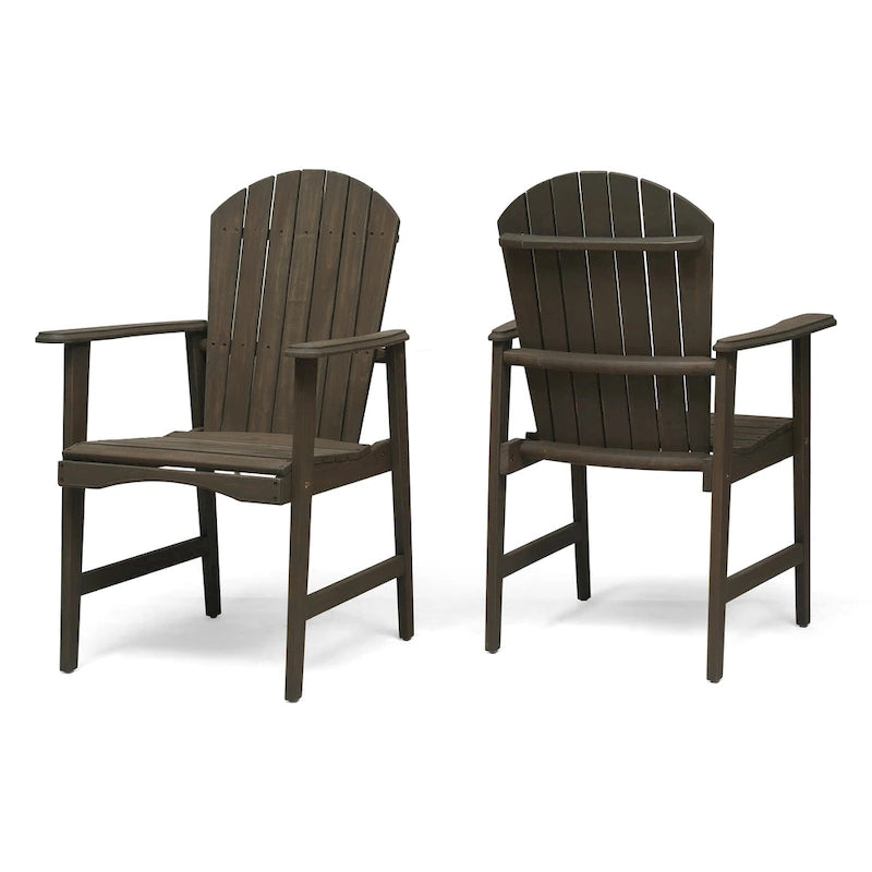 Chaises de salle à manger Adirondack d'extérieur en bois (lot de 2)